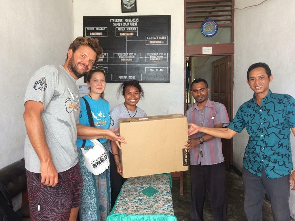 Computer donation to local school